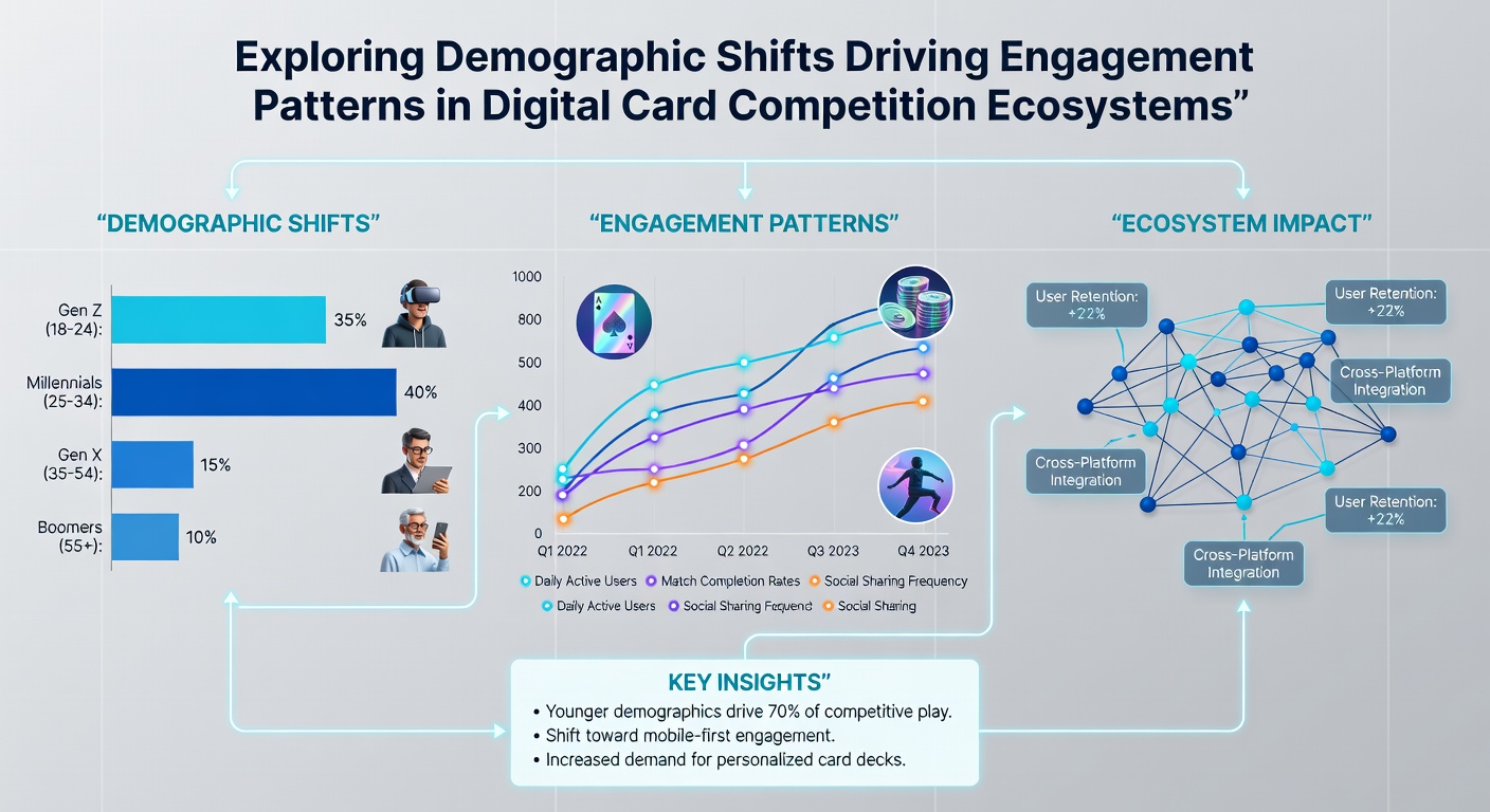 Charts displaying regional and age-based engagement data in digital card competitions