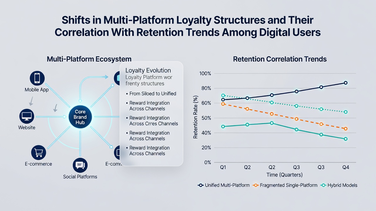 Graph depicting retention trends correlated with multi-platform loyalty adoption in digital poker
